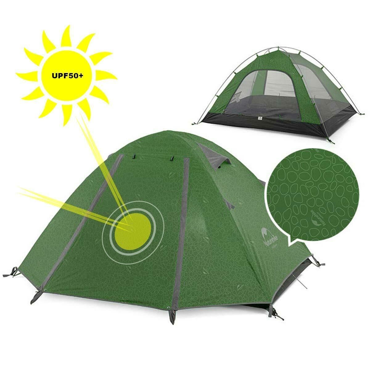 Naturehike P-Serisi 2 Kişilik Kamp Çadırı Haki Yeşil