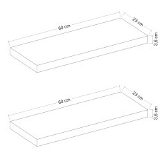 Minar Gizli Tutuculu 2'li Duvar Rafı 60 cm - Sonomo