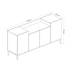 Minar Ellaria Modern Konsol 160 Cm - Dore Ceviz