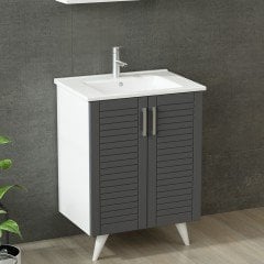 Vera Banyo Dolabı 65Cm Ay2K+1K1A+Etj Beyaz Antrasit