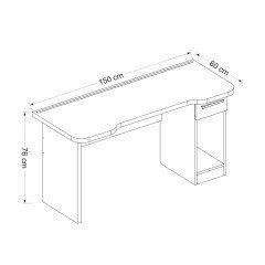 Phoenix 1 Çekmeceli Oyuncu Masası RGB Led Işıklı - Set 9