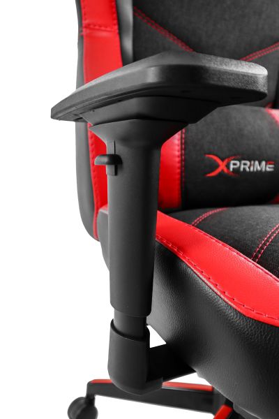 XPrime Tyler Oyuncu Koltuğu Hybrid Kumaş 4D Kolçak Ayak Uzatmalı Kırmızı