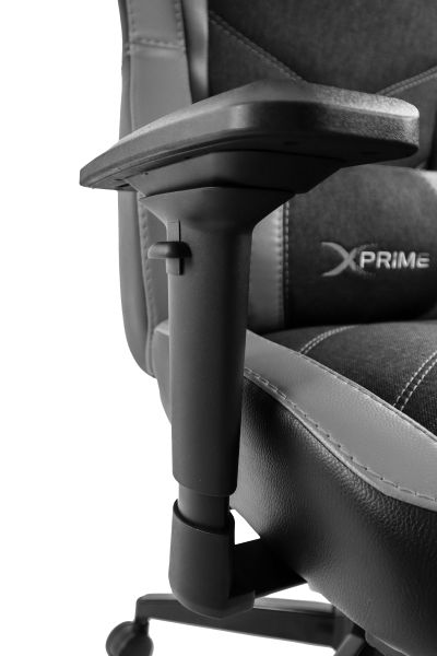 XPrime Tyler Oyuncu Koltuğu Hybrid Kumaş 4D Kolçak Ayak Uzatmalı Gri