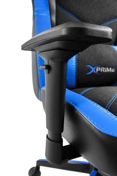 XPrime Tyler Oyuncu Koltuğu Hybrid Kumaş 4D Kolçak Ayak Uzatmalı Mavi