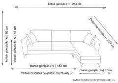 Kristal 3+Dinlenme Köşe Takımı Açık Gri