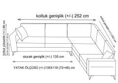 Kristal 2+Köşe+2' li Köşe Takımı Bej