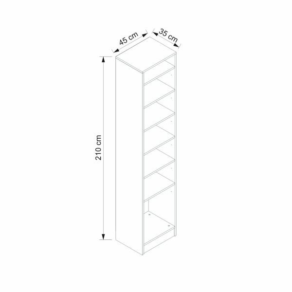 Minar Kale 210 Cm 1 Kapaklı 1B Raf Portmanto Byz Mbr Çizgili Ant