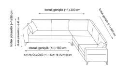 Kristal 3+Köşe+3'lü KöşeTakımı Bej