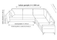 Kristal 3+Köşe+2 Köşe Takımı Koyu Gri