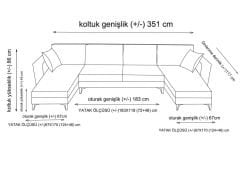 Kristal Dinlenme+3+Dinlenme Köşe Takımı Koyu Gri