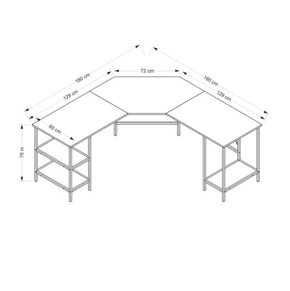 Power L Köşe Çalışma Masası - Dore