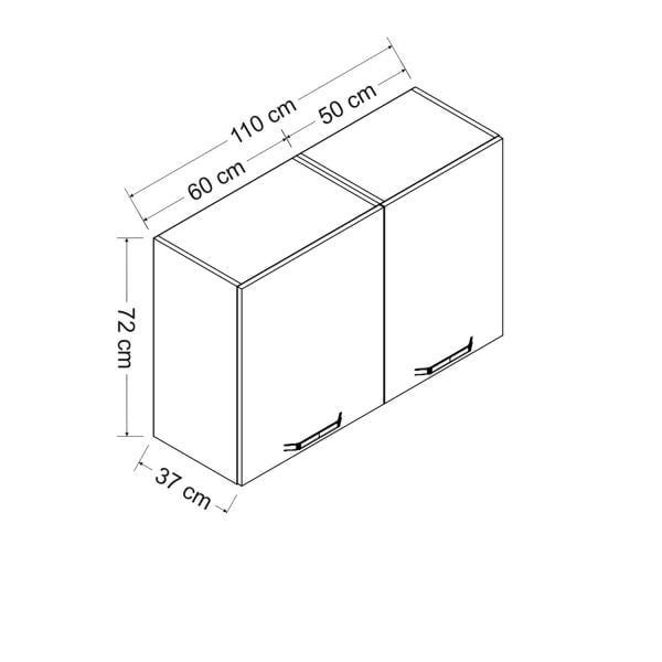 Minar 110 Cm Mutfak Dolabı Beyaz 110-B1-Üst Modül