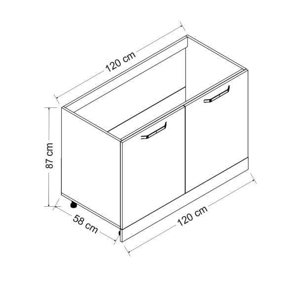 Minar 120 Cm Mutfak Dolabı Beyaz 120-B1-Alt Modül