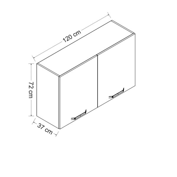 Minar 120 Cm Mutfak Dolabı Beyaz 120-B1-Üst Modül