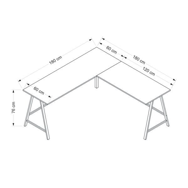 Team L Köşe Çalışma Masası - Dore