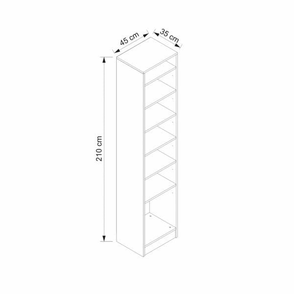 Minar Kale210 1 Kapaksız 1 Bölme Raf Portmanto Beyaz