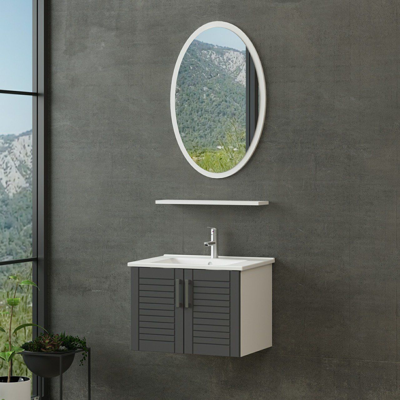 Minar Banyo Dolabı 65Cm As2K+1Ea1R+Etj Beyaz