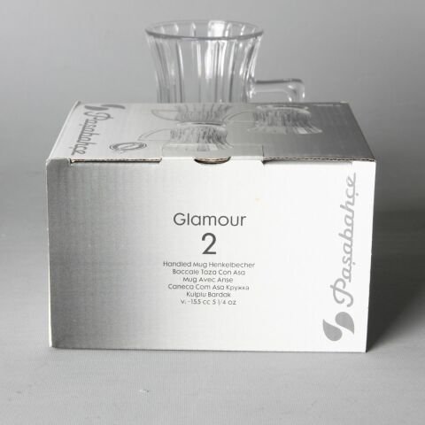 Glamour Kristal Kulplu Çay Bardak-2 li