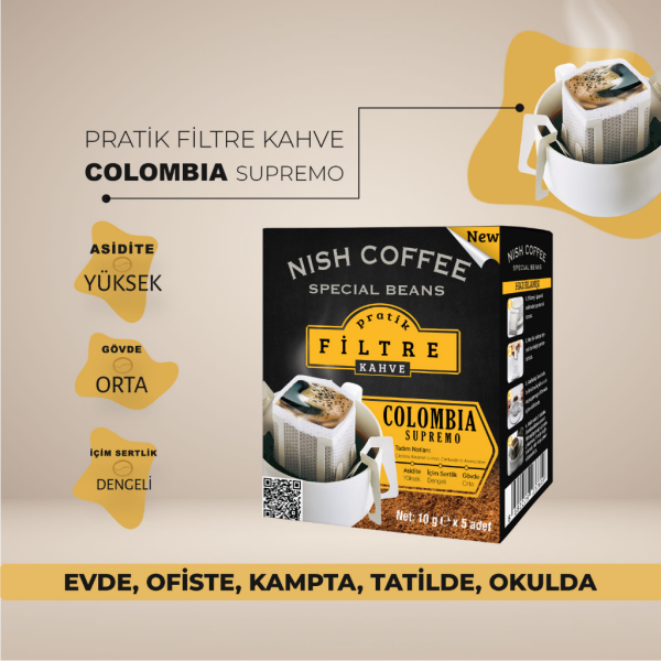 Nish Pratik Filtre Kahve Colombia 2'li