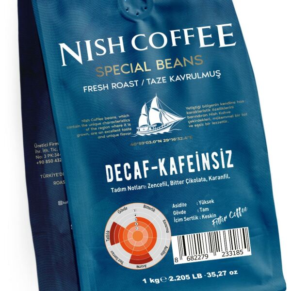 Nish Filtre Kahve Decaf Kafeinsiz 1 Kg