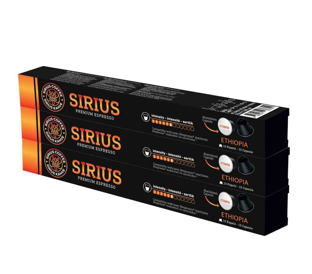 Sirius Nespresso Uyumlu Single Origin Kapsül Kahve 6 Ethiopia 3'lü Set (30 Kapsül)