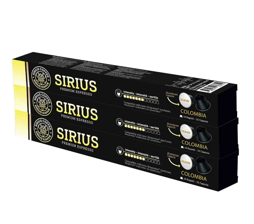 Sirius Nespresso Uyumlu Single Origin Kapsül Kahve 7 Colombia 3'lü Set (30 Kapsül)