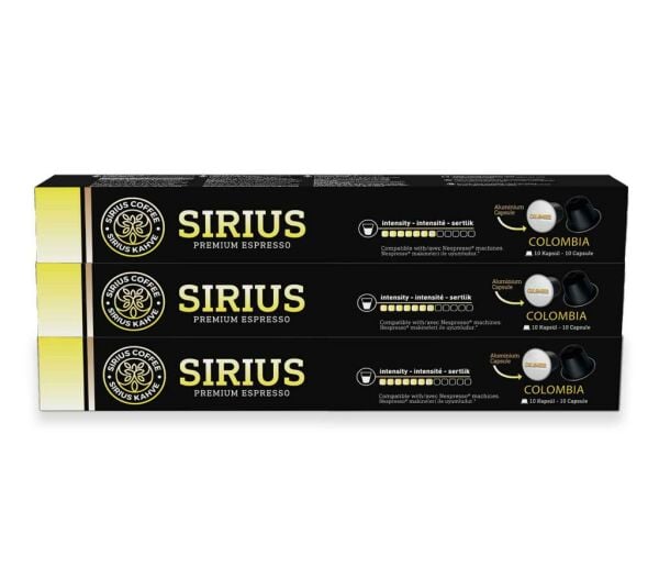 Sirius Nespresso Uyumlu Single Origin Kapsül Kahve 7 Colombia 3'lü Set (30 Kapsül)