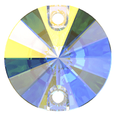 3200 8mm Crystal AB (001AB) Foiled - Foyalı Yuvarlak İki Delikli Dikme Taş - 12-72-144 Adetlik Paketler