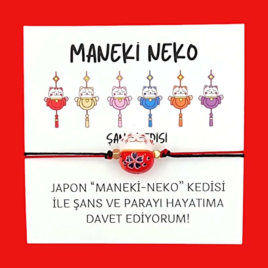 Maneki Neko Şans Kedisi Bileklik