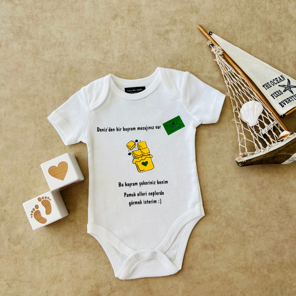 Pamuk Elleri Ceplerde Görmek İsterim - Özel Tasarım Bebek Body/Zıbın Baby Bodysuit