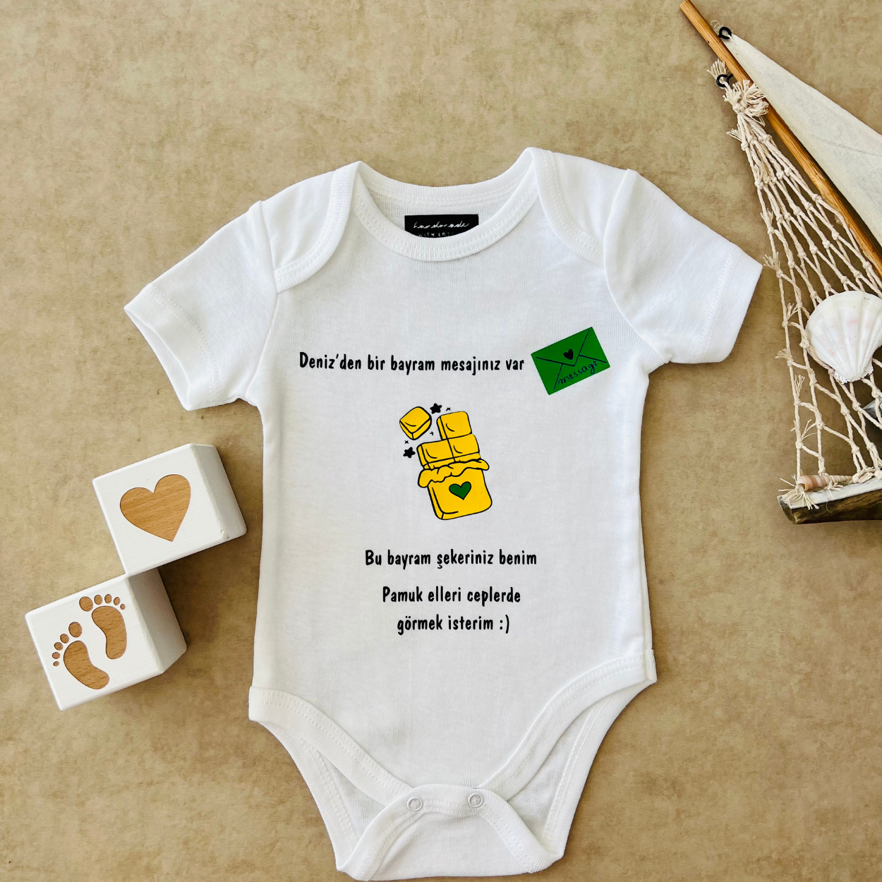 Pamuk Elleri Ceplerde Görmek İsterim - Özel Tasarım Bebek Body/Zıbın Baby Bodysuit
