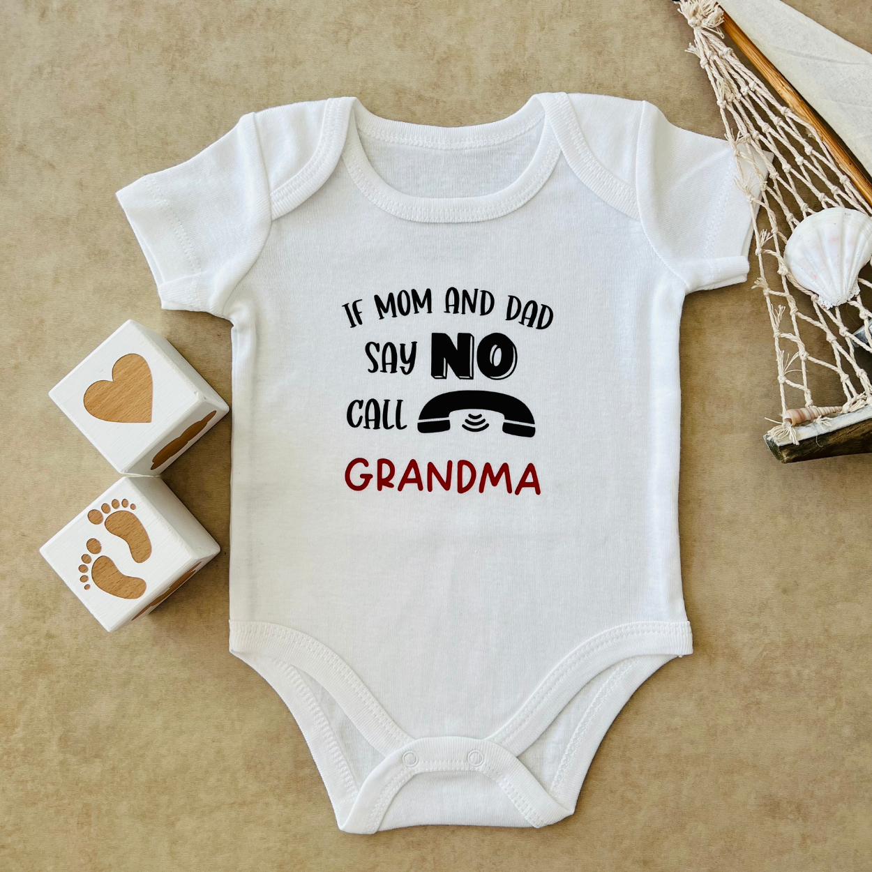 Call Grandma - Özel Tasarım Bebek Body/Zıbın Baby Bodysuit