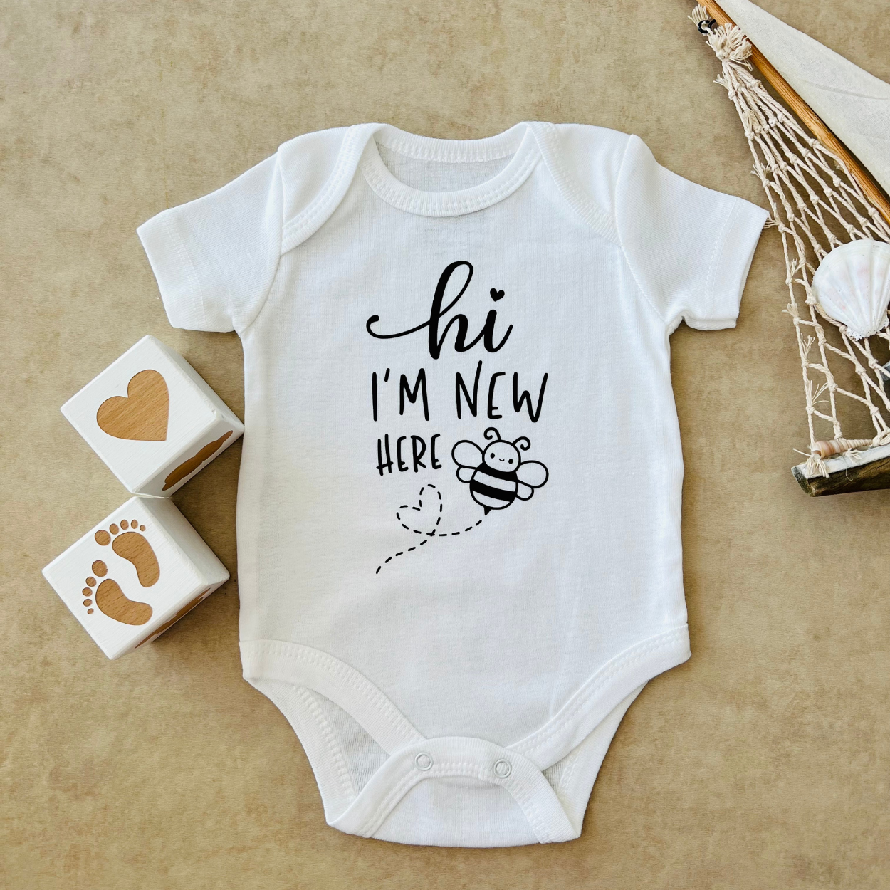 Hi I'm New Here - Özel Tasarım Bebek Body/Zıbın Baby Bodysuit