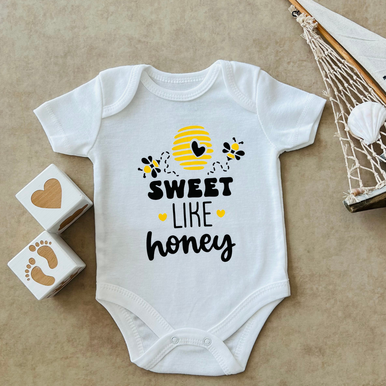 Sweet Like Honey - Özel Tasarım Bebek Body/Zıbın Baby Bodysuit