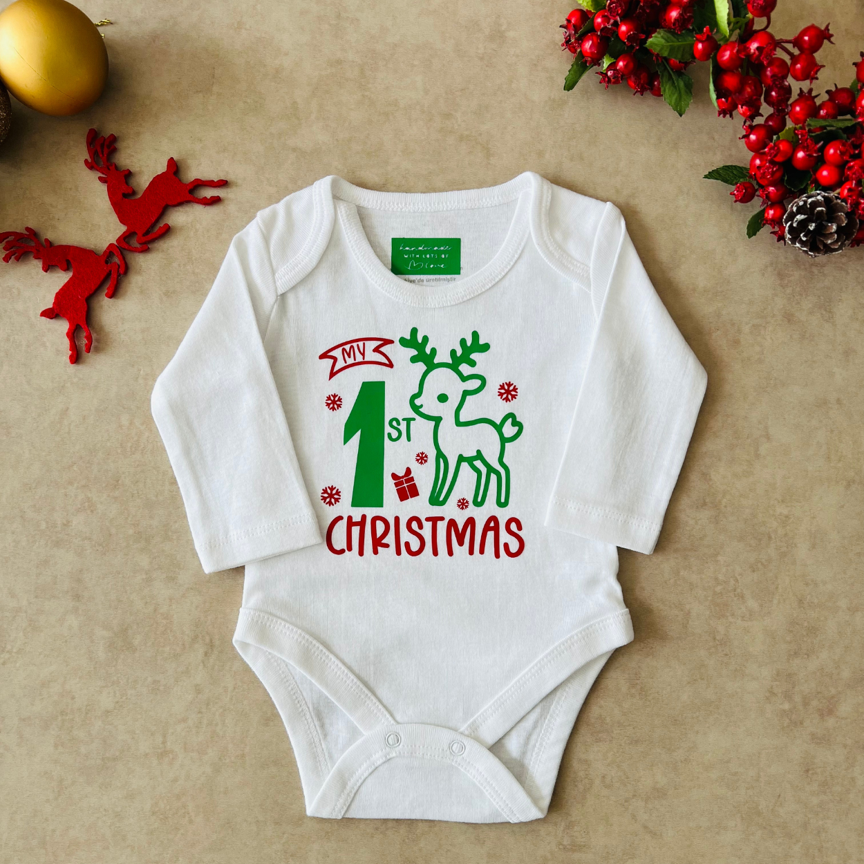 My 1st Christmas - Özel Tasarım Bebek Body/Zıbın Baby Bodysuit
