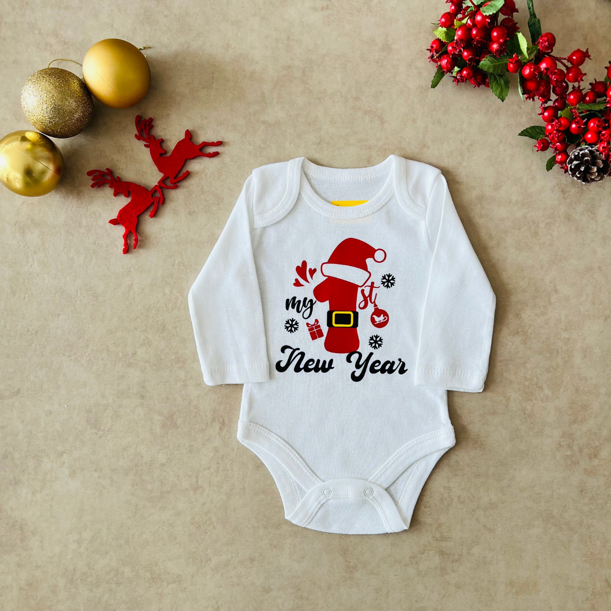 My 1st New Year - Özel Tasarım Bebek Body/Zıbın Baby Bodysuit