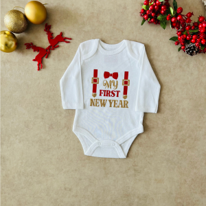 My First New Year - Özel Tasarım Bebek Body/Zıbın Baby Bodysuit