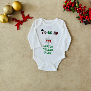 İsme Özel Yeni Yıl Temalı - Özel Tasarım Bebek Body/Zıbın Baby Bodysuit
