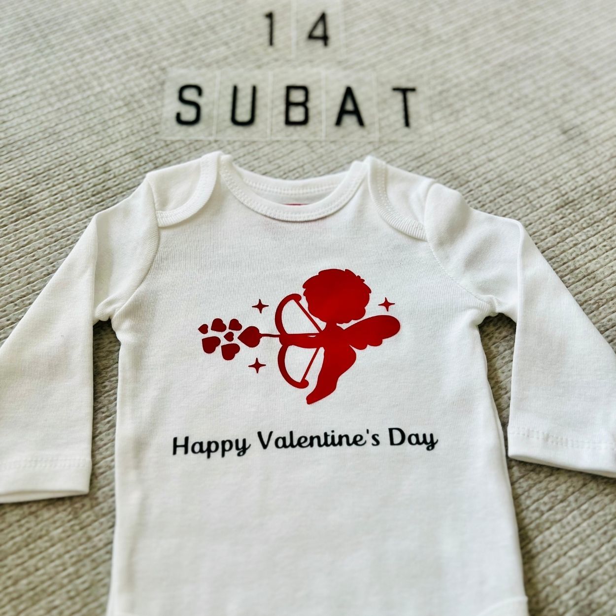 Happy Valentine's Day - Özel Tasarım Bebek Body/Zıbın Baby Bodysuit