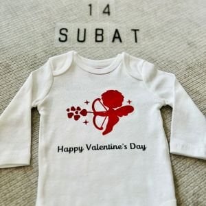Happy Valentine's Day - Özel Tasarım Bebek Body/Zıbın Baby Bodysuit