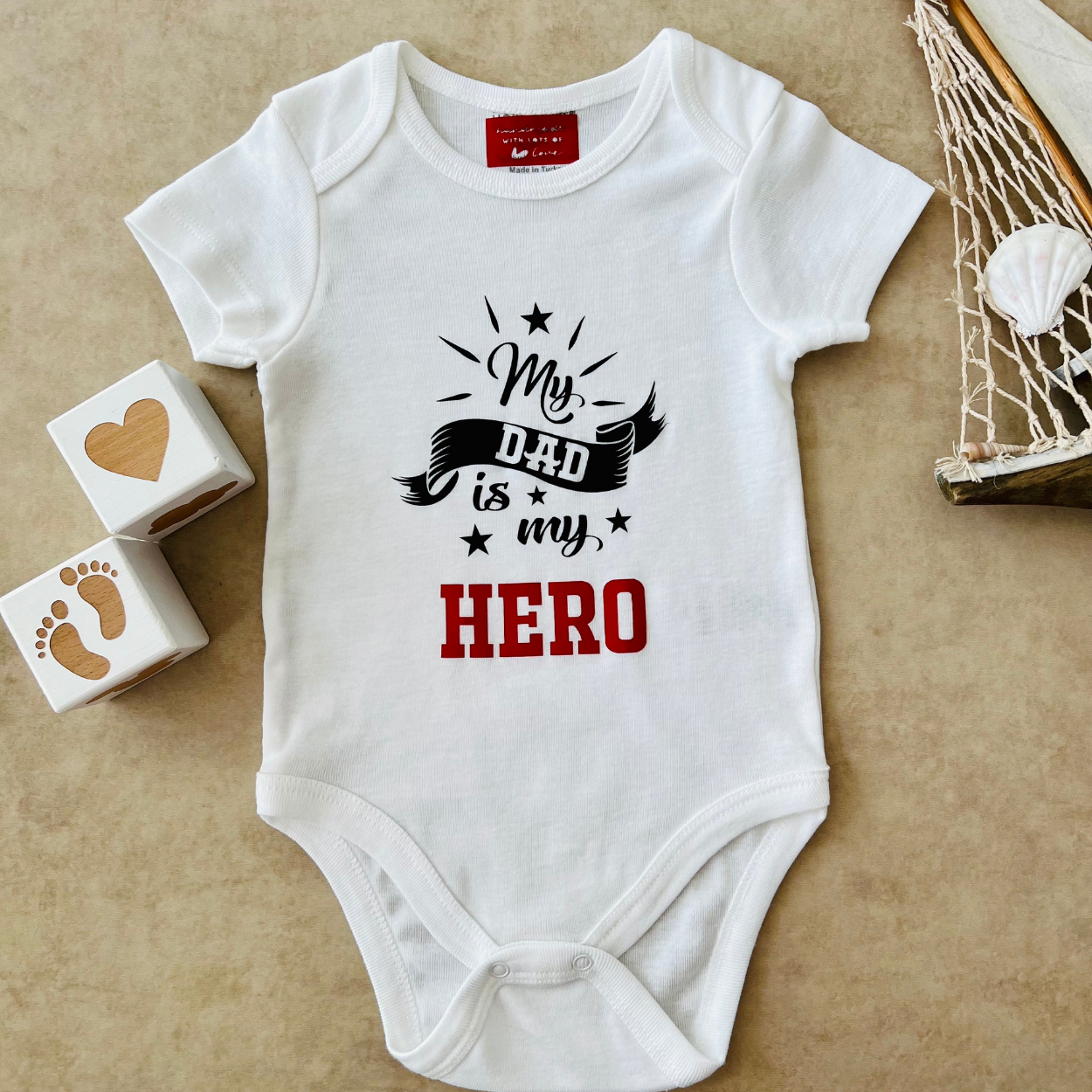 My Dad Is My Hero - Özel Tasarım Bebek Body/Zıbın Baby Bodysuit