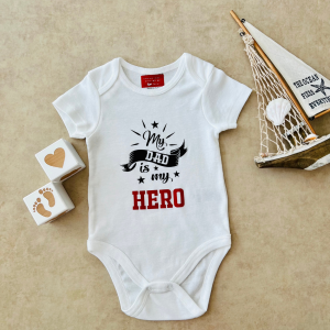 My Dad Is My Hero - Özel Tasarım Bebek Body/Zıbın Baby Bodysuit