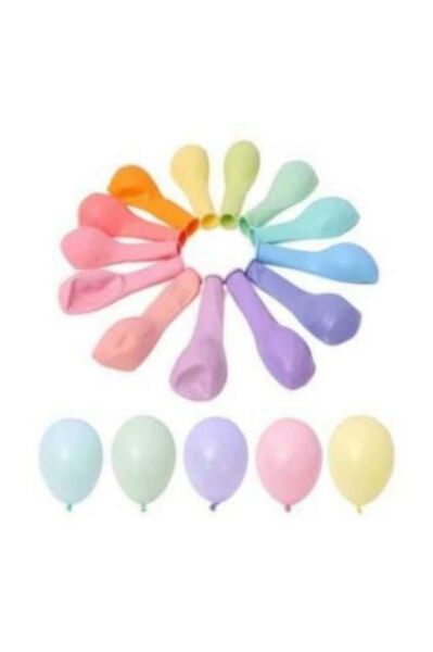 Balon Pastel Renkli Karışık 12 Inç Makaron (100 Lü Paket)