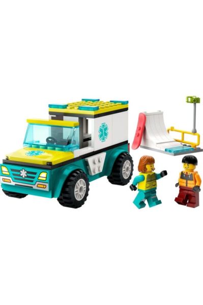 LEGO ® City Acil Ambulansı ve Snowboardcu 60403 - Yaratıcı Oyuncak Yapım Seti (79 Parça)
