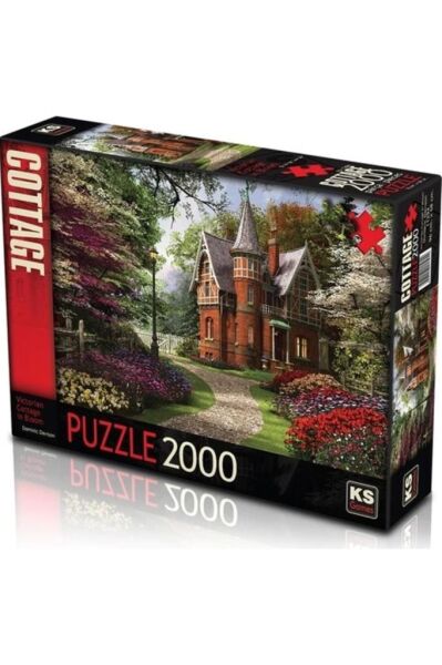Puzzle Victorian Cottage In Bloom 96x68 Cm 2000 Parça