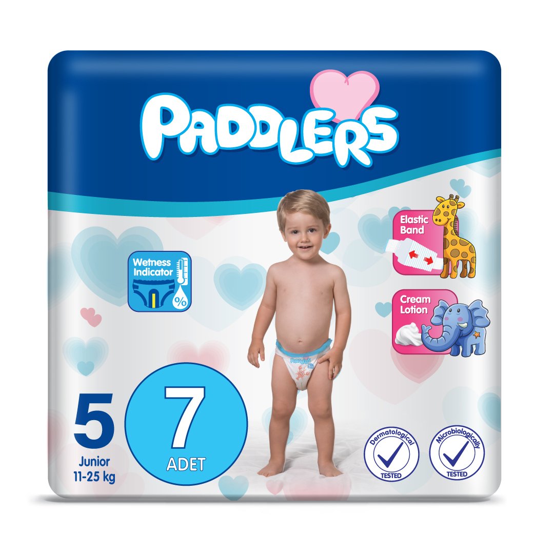 Paddlers Bebek Bezi 5 Numara Junior 7 Adet (11-25 Kg) Deneme Paketi