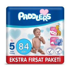 Paddlers Bebek Bezi 5 Numara Junior 84 Adet (11-18 Kg) Ekstra Fırsat Paketi