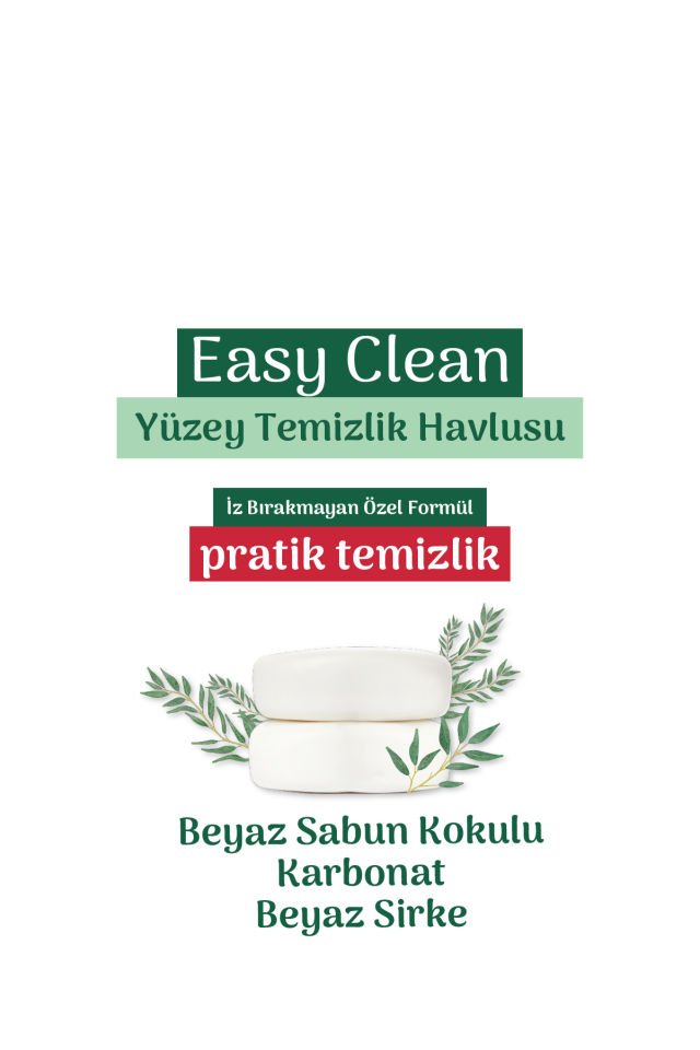 Easy Clean Beyaz Sabun Katkılı Yüzey temizlik Havlusu 70 Yaprak