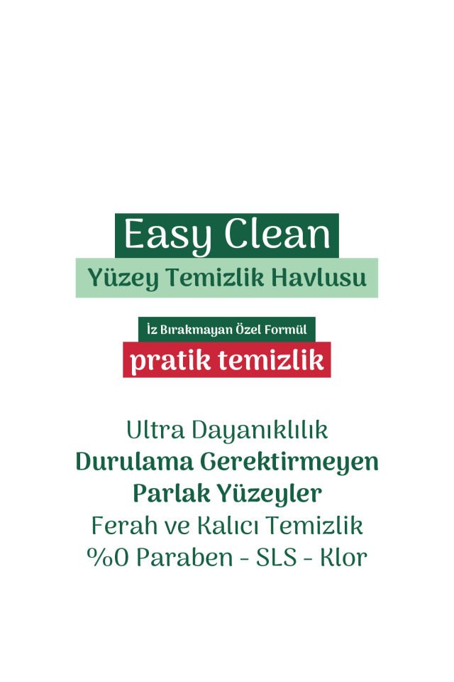 Easy Clean Beyaz Sabun Katkılı Yüzey temizlik Havlusu 2x70 (140 Yaprak)