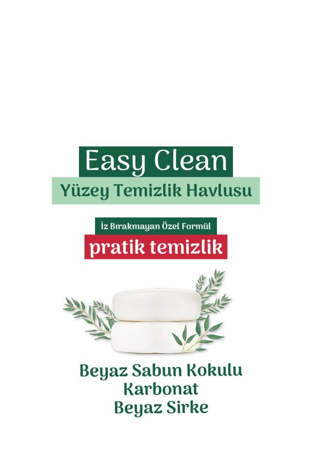 Easy Clean Beyaz Sabun Katkılı Yüzey temizlik Havlusu 3x70 (210 Yaprak)